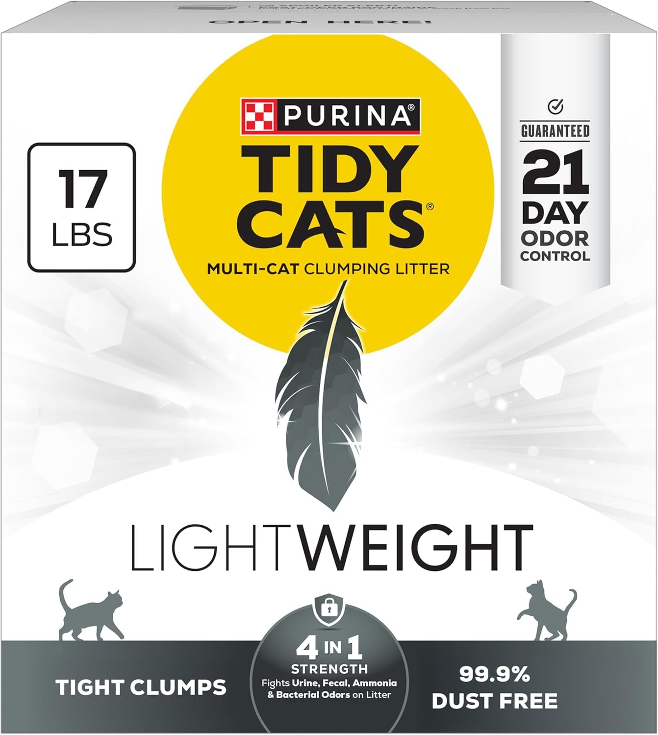 Purina Lightweight 4-In-1 Strength Multi-Cat, Odour Control, Clumping, 99.9 Percent Dust Free Cat Litter - 17 Lb. Box