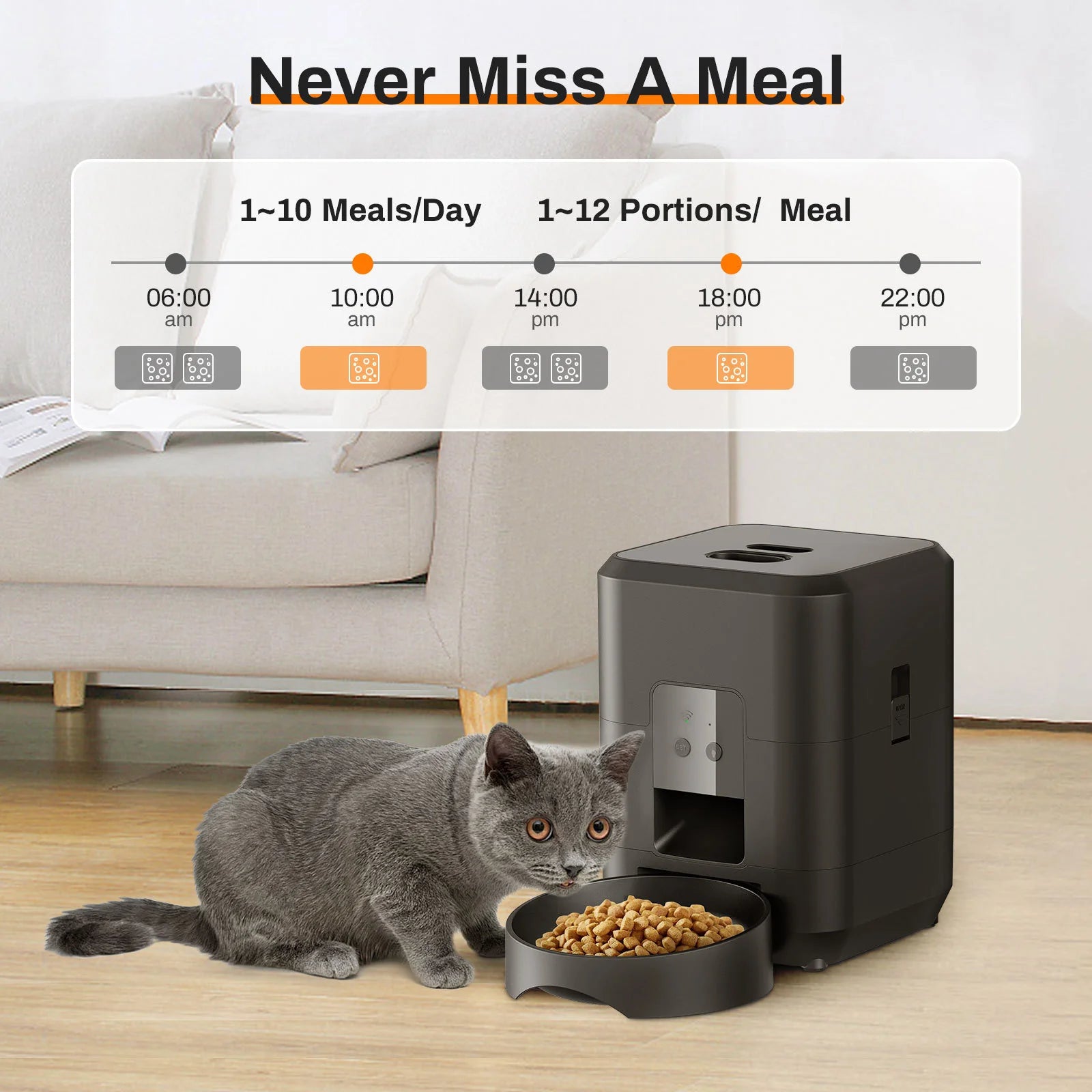 HEYBO Smart Feeder | Automatic Feeder, 2L Capacity for Cats & Dogs Dry Food