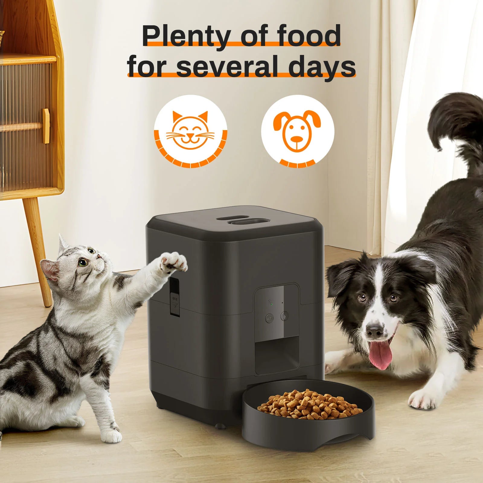 HEYBO Smart Feeder | Automatic Feeder, 2L Capacity for Cats & Dogs Dry Food