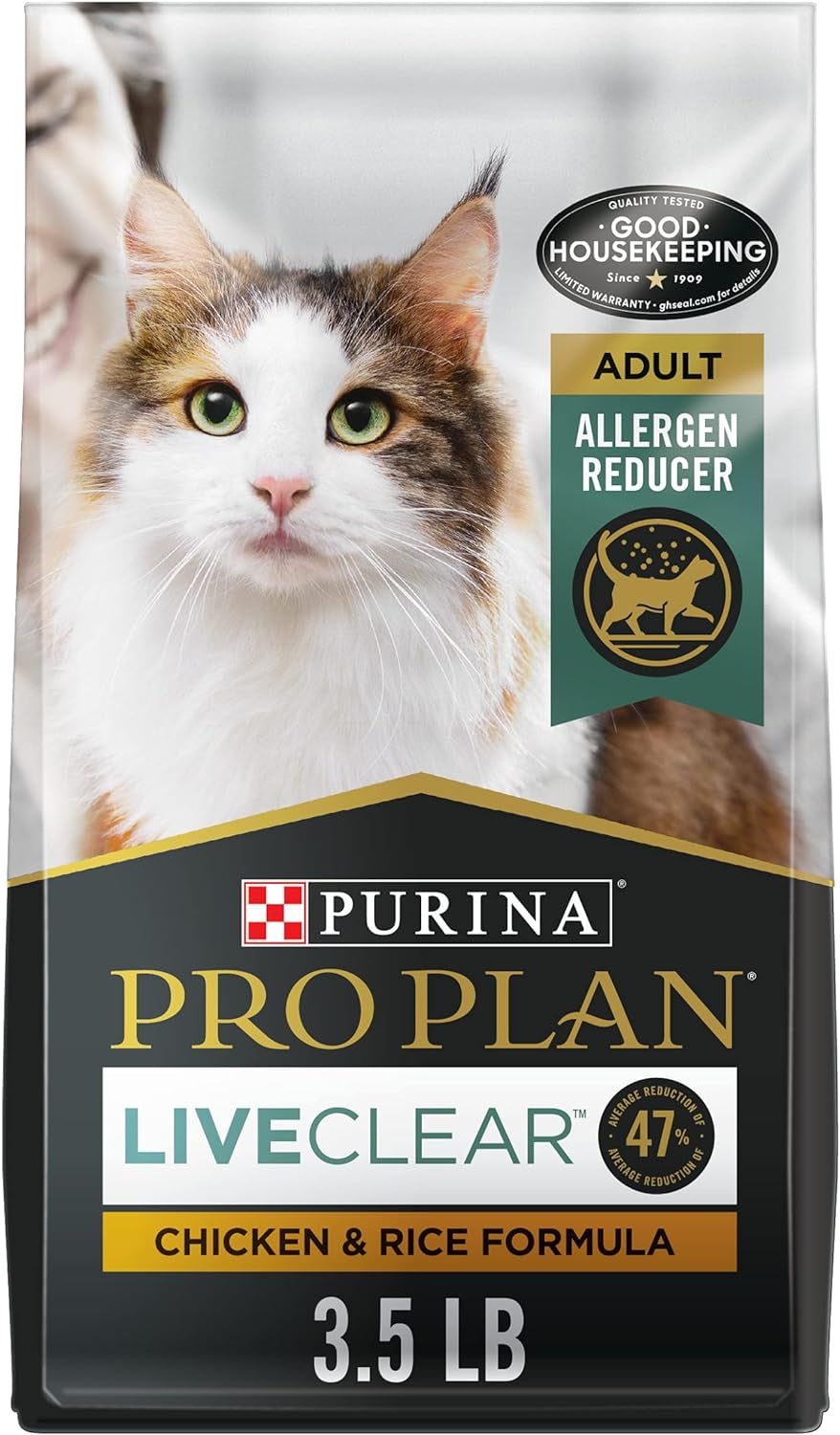Purina Pro Plan Allergen Reducing, High Protein Cat Food, LIVECLEAR Chicken and Rice Formula - 3.5 Lb