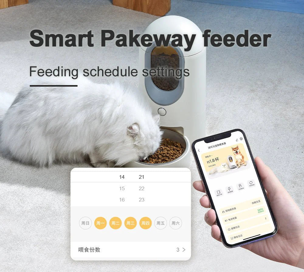 Automatic Cat Feeder Timed Cat Food Dispenser Wifi with APP Control 