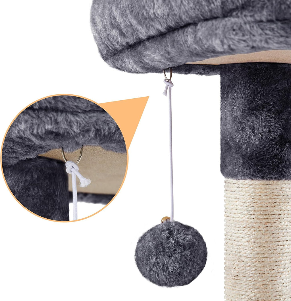 34" Indoor Cat Tower, Multi-Level Cat Condo with Extra Scratch Boards and Sisal Posts as Kitty Activity Center Pet Stand Tree