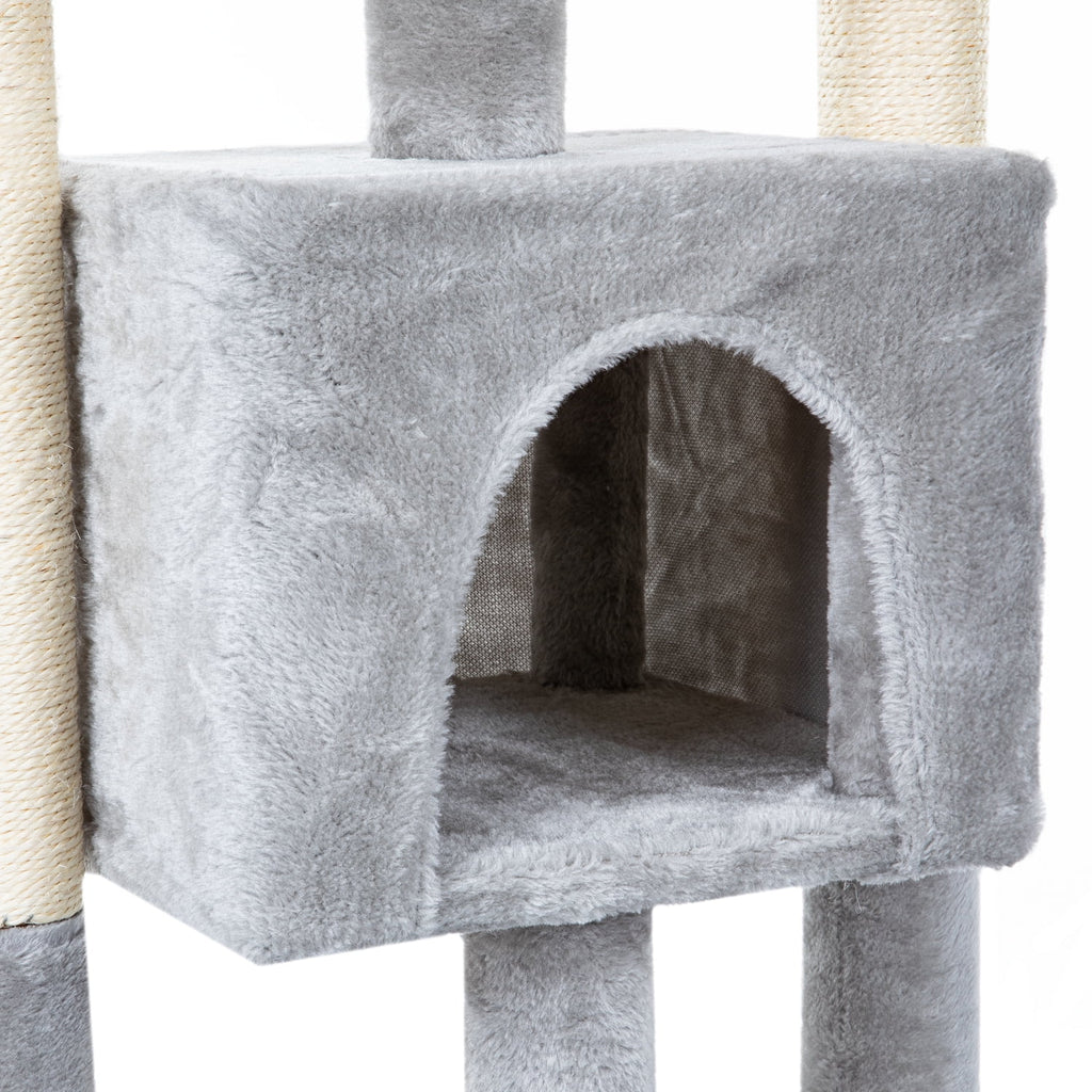 29" Indoor Cats Tower with Sisal Scratching Posts, Plush Perch, Cat Bed Furniture